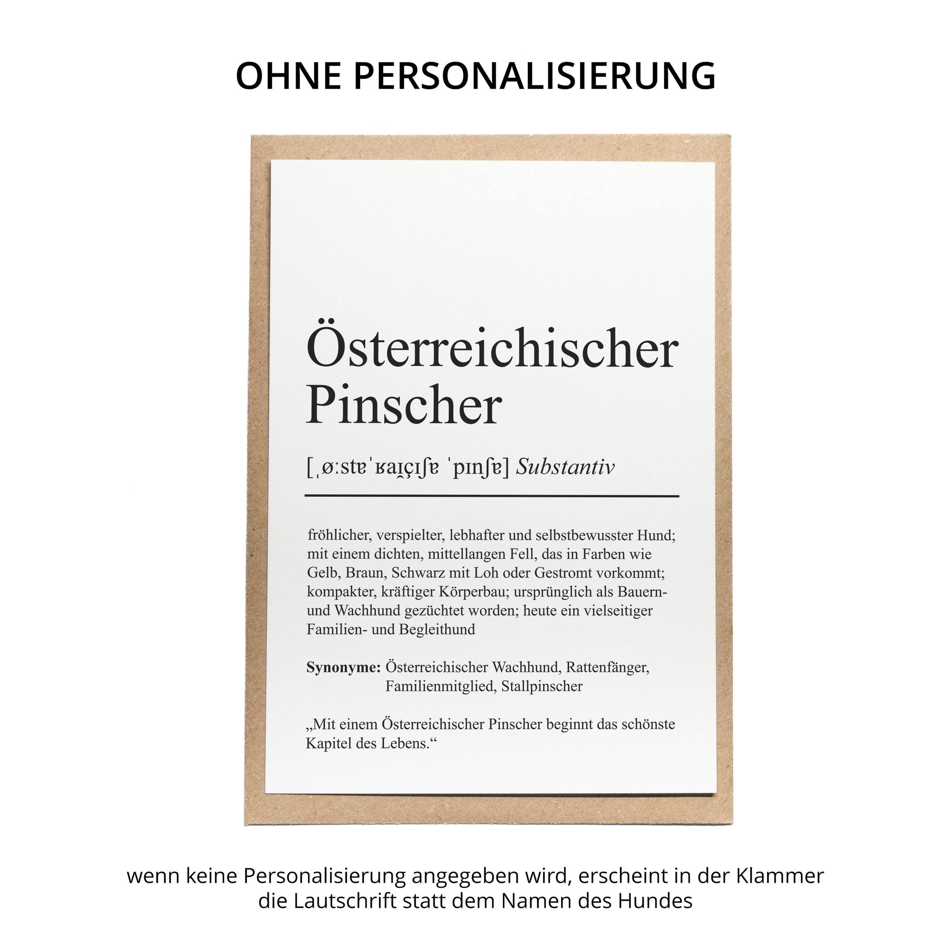 Österreichischer Pinscher Definition Karte personalisierbar mit Name Hunde Rasse Grußkarte Geschenk Hundebesitzer Karte Geburtstag Geschenk