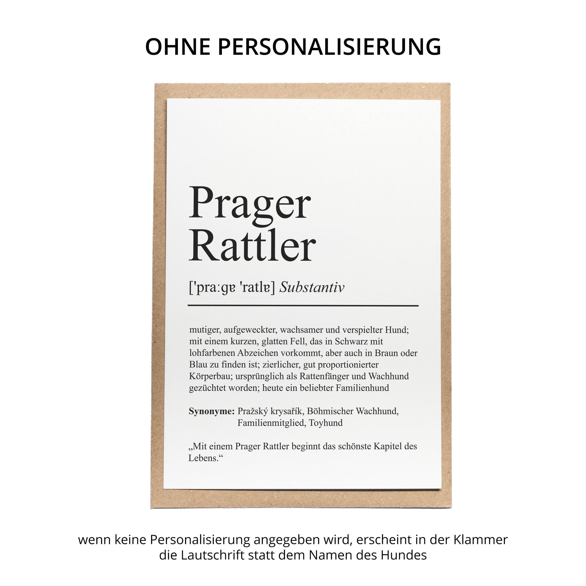 Prager Rattler Definition Karte personalisierbar mit Name Hunde Rasse Grußkarte Geschenk Hundebesitzer Karte Geburtstag Geschenk