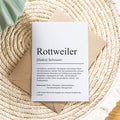 Rottweiler Definition Karte personalisierbar mit Name Hunde Rasse Grußkarte Geschenk Hundebesitzer Karte Geburtstag Geschenk