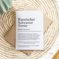 Russischer Schwarzer Terrier Definition Karte personalisierbar mit Name Hunde Rasse Grußkarte Geschenk Hundebesitzer Karte Geburtstag