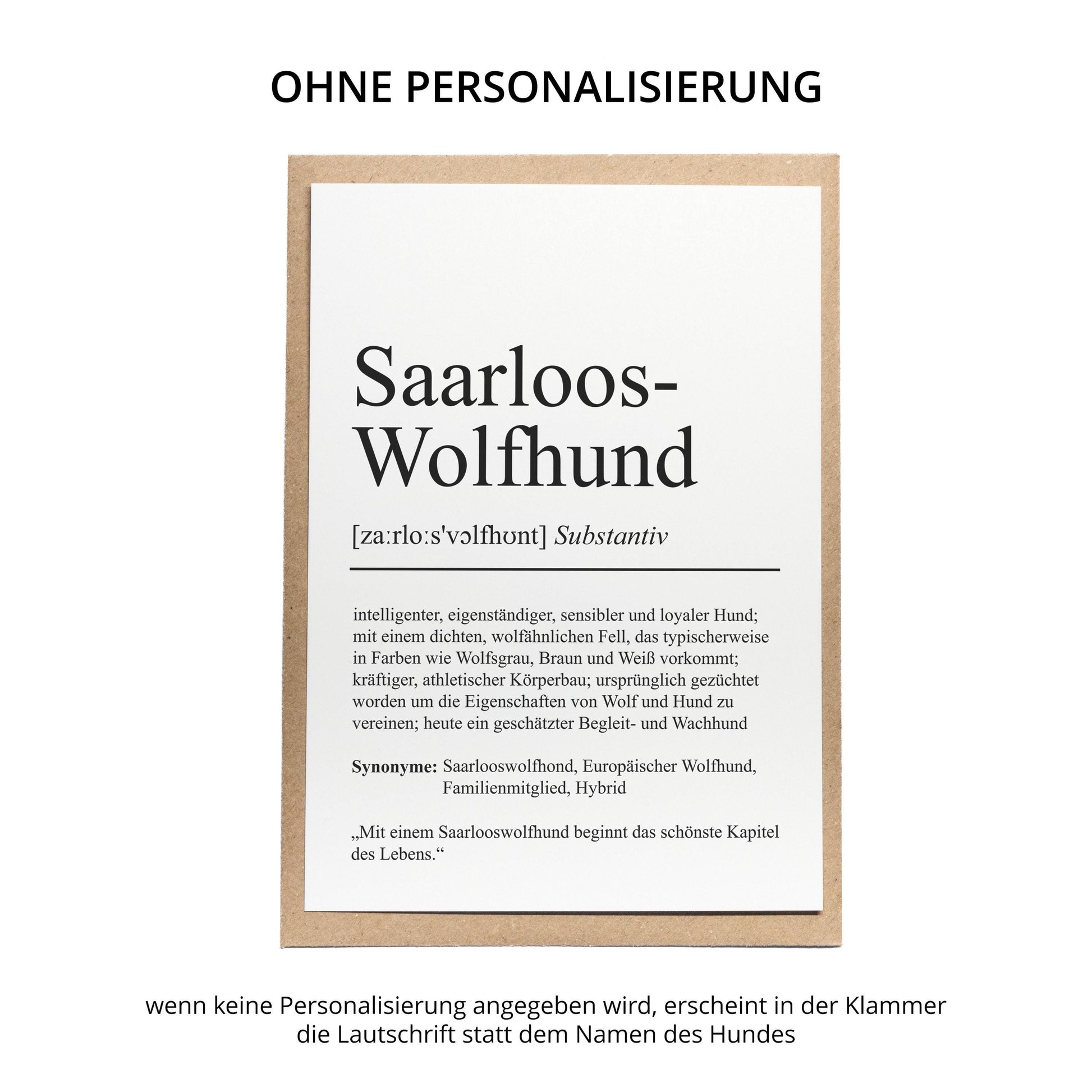 Saarlooswolfhund Definition Karte personalisierbar mit Name Hunde Rasse Grußkarte Geschenk Hundebesitzer Karte Geburtstag Geschenk