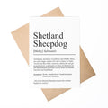 Shetland Sheepdog Definition Karte personalisierbar mit Name Hunde Rasse Grußkarte Geschenk Hundebesitzer Karte Geburtstag Geschenk