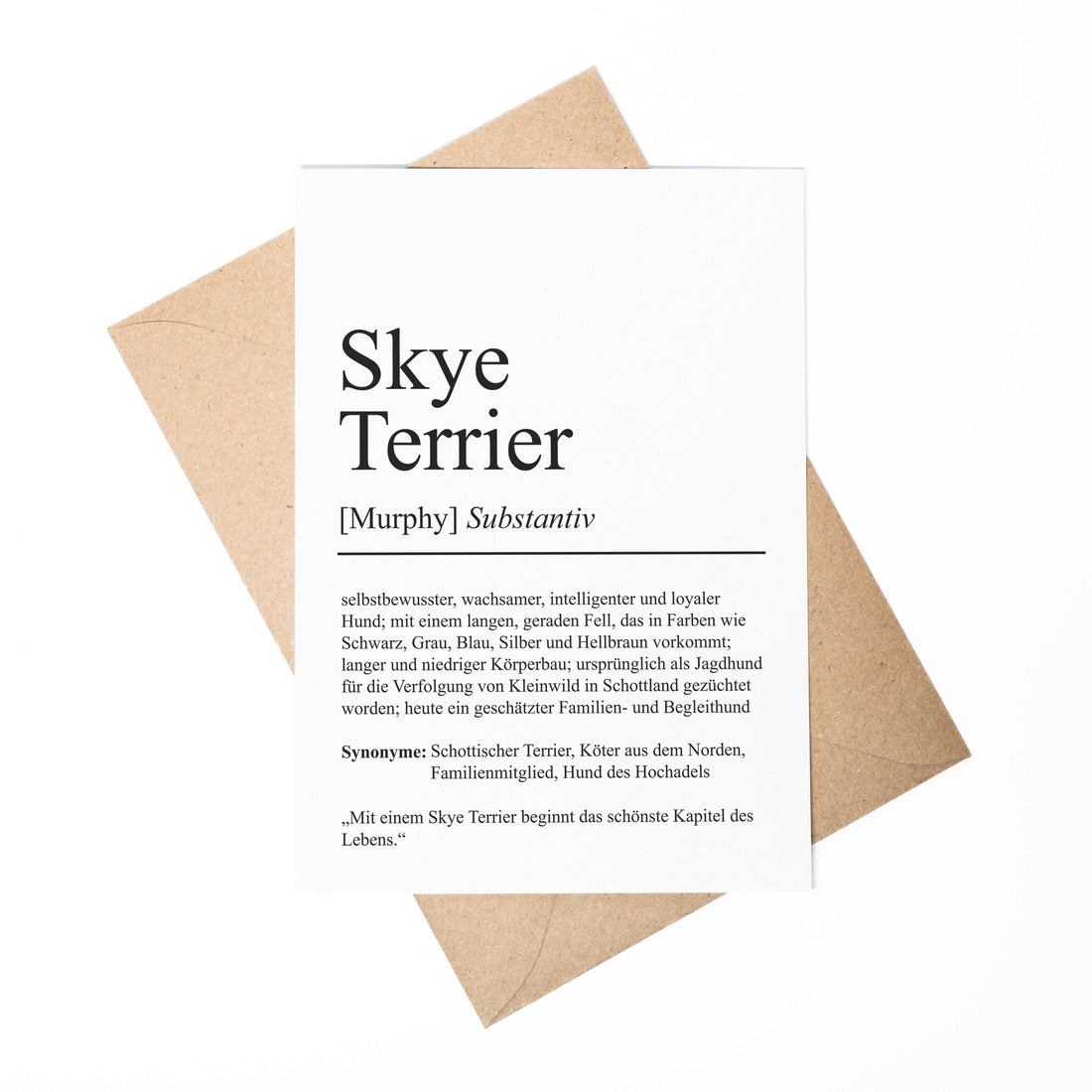 Skye Terrier Definition Karte personalisierbar mit Name Hunde Rasse Grußkarte Geschenk Hundebesitzer Karte Geburtstag Geschenk