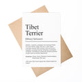 Tibet Terrier Definition Karte personalisierbar mit Name Hunde Rasse Grußkarte Geschenk Hundebesitzer Karte Geburtstag Geschenk