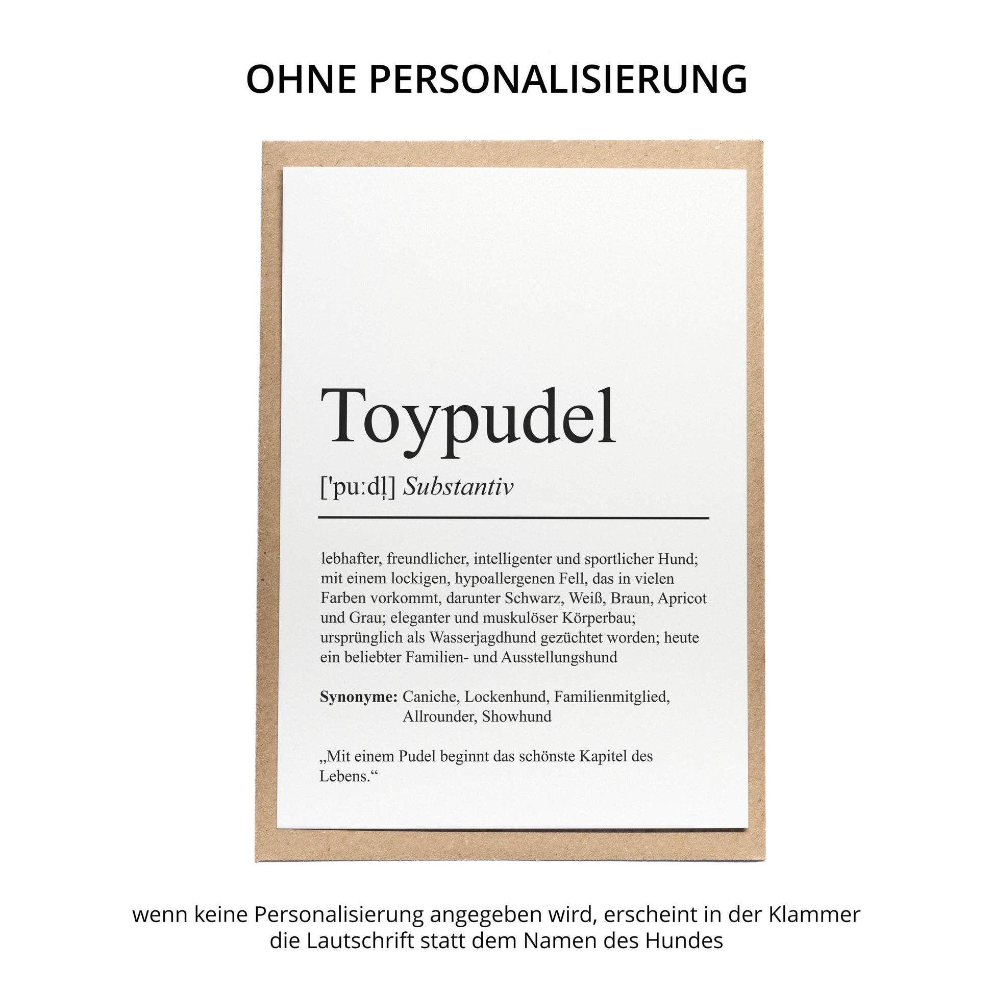 Toypudel Definition Karte personalisierbar mit Name Hunde Rasse Grußkarte Geschenk Hundebesitzer Karte Geburtstag Geschenk