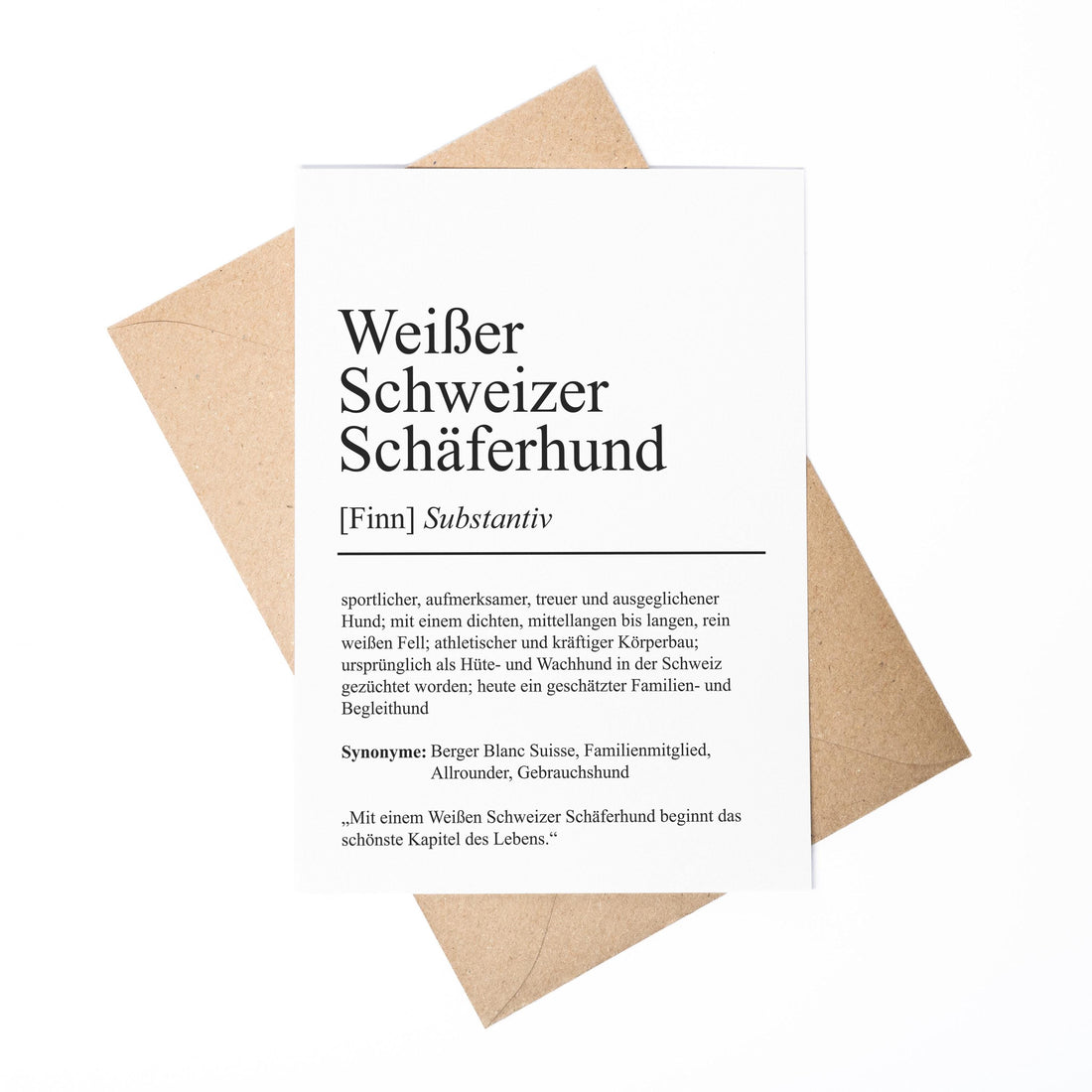 Weißer Schweizer Schäferhund Definition Karte personalisierbar mit Name Hunde Rasse Grußkarte Geschenk Hundebesitzer Karte Geburtstag