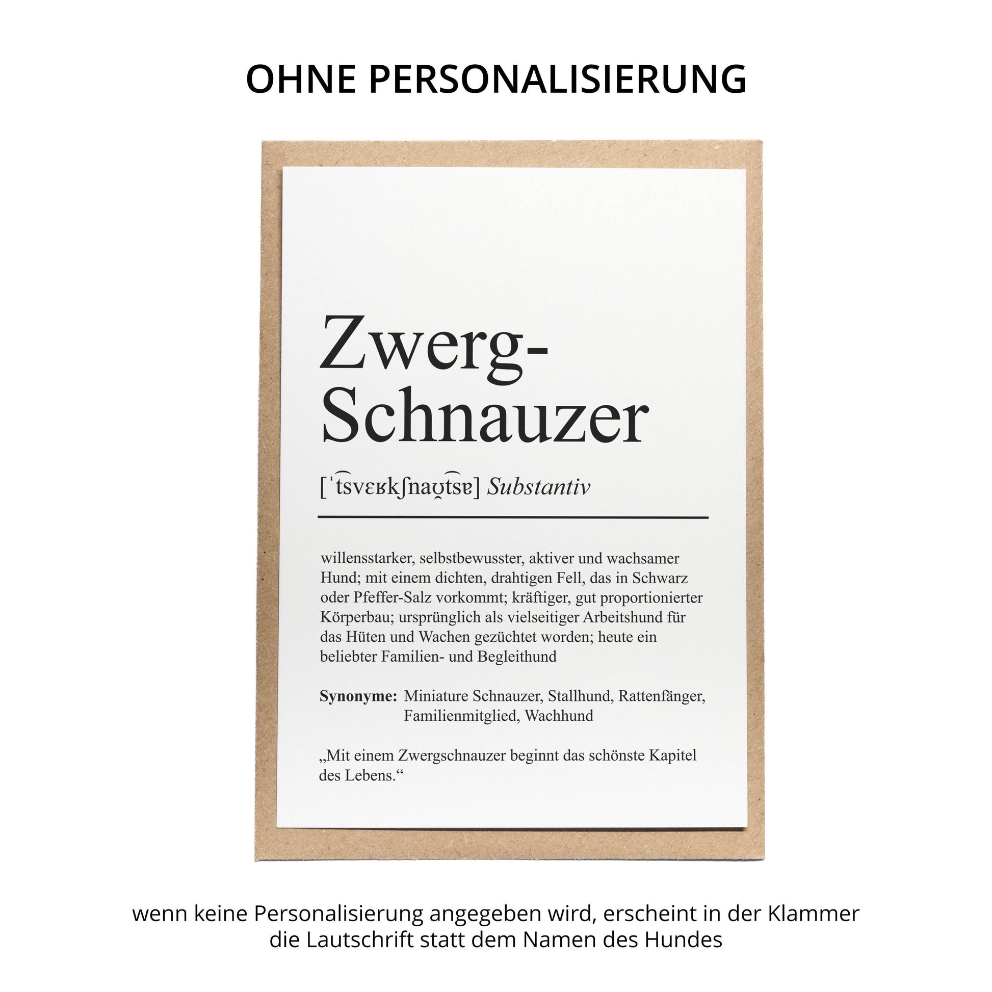 Zwergschnauzer Definition Karte personalisierbar mit Name Hunde Rasse Grußkarte Geschenk Hundebesitzer Karte Geburtstag Geschenk
