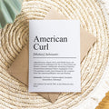 American Curl Definition Karte personalisierbar mit Name Katze Rasse Grußkarte Geschenk Katzenbesitzer Karte Geburtstag Geschenk