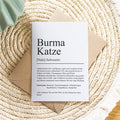 Burma Katze Definition Karte personalisierbar mit Name Katze Rasse Grußkarte Geschenk Katzenbesitzer Karte Geburtstag Geschenk