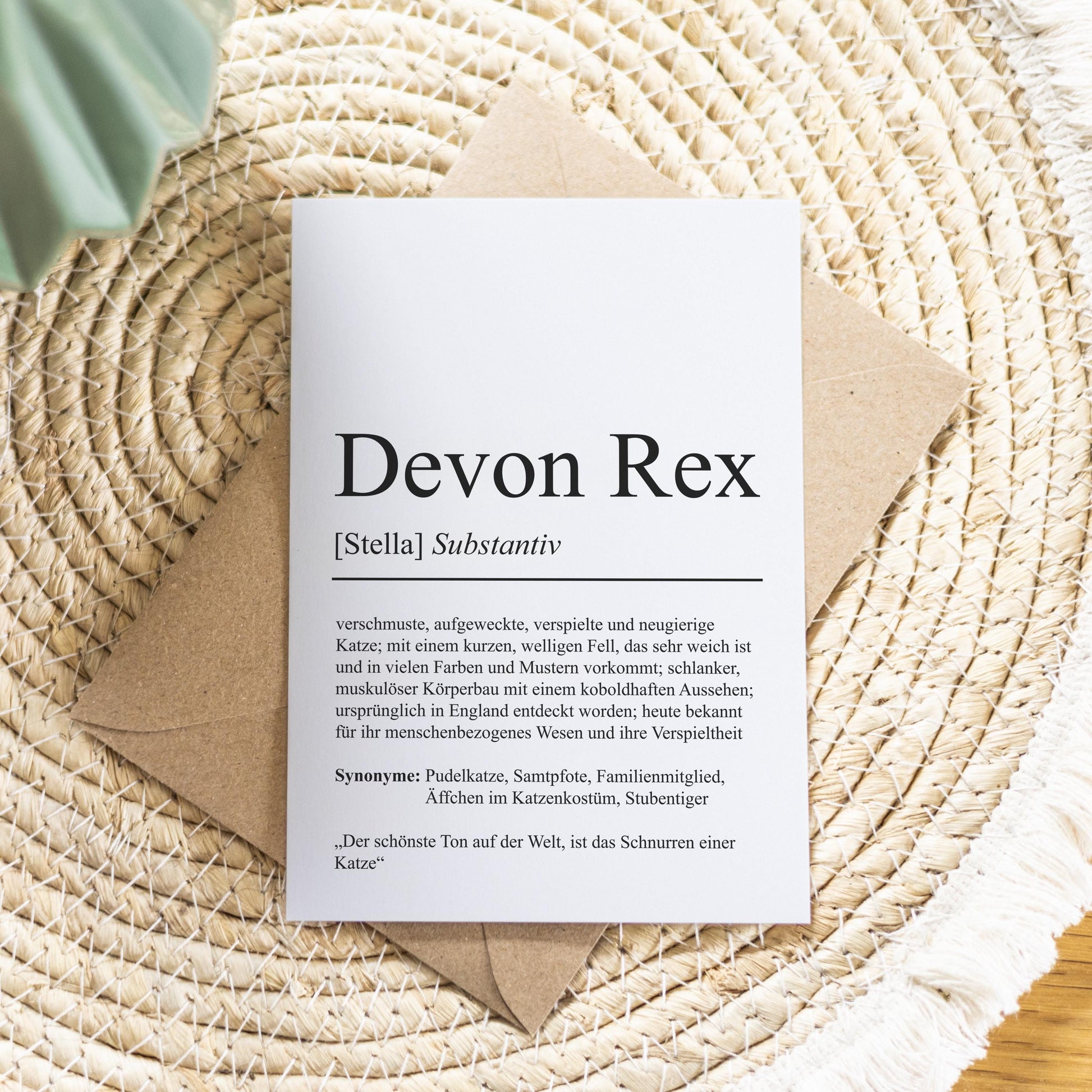 Devon Rex Definition Karte personalisierbar mit Name Katze Rasse Grußkarte Geschenk Katzenbesitzer Karte Geburtstag Geschenk