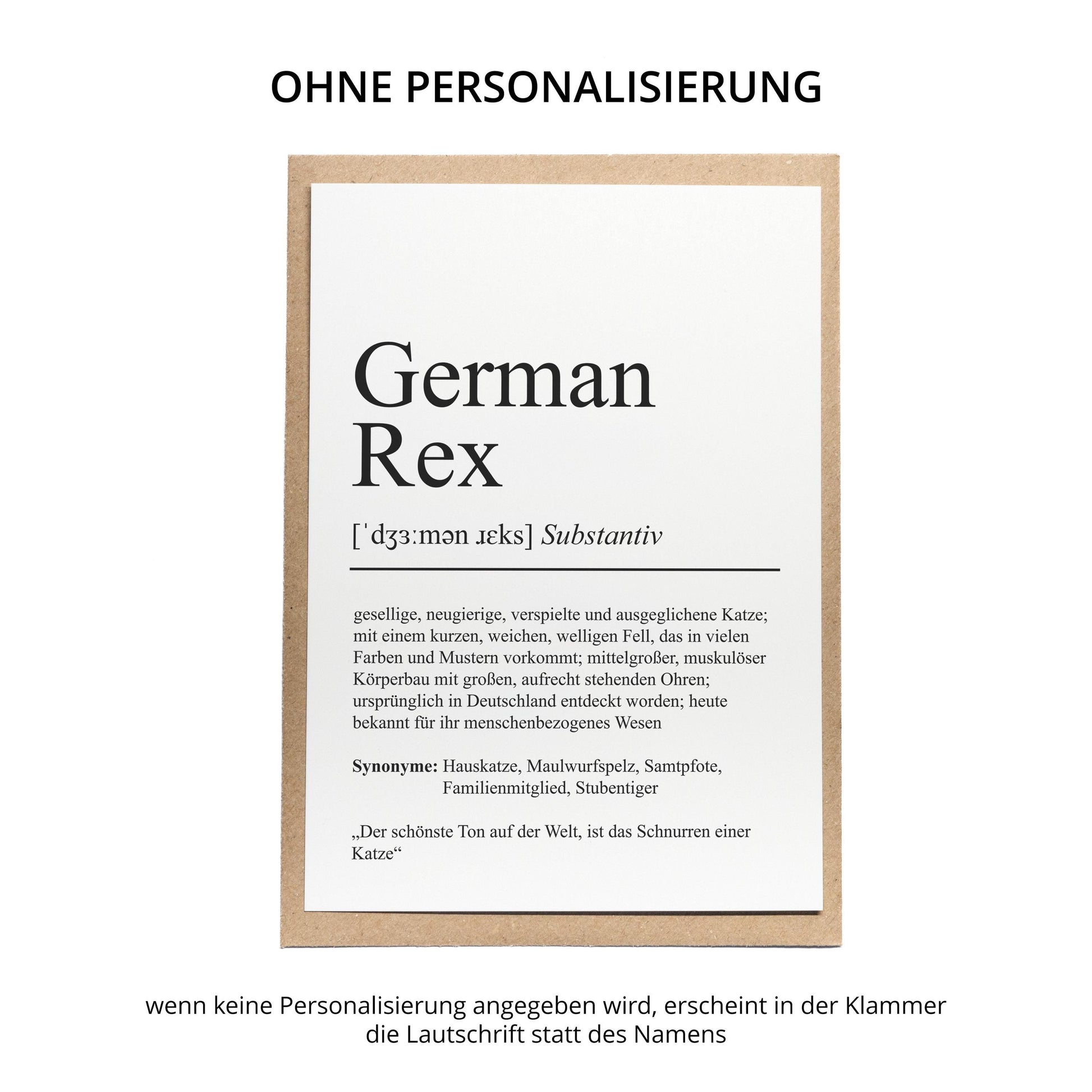 German Rex Definition Karte personalisierbar mit Name Katze Rasse Grußkarte Geschenk Katzenbesitzer Karte Geburtstag Geschenk