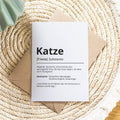 Katze Definition Karte personalisierbar mit Name Katze Grußkarte Geschenk Katzenbesitzer Karte Geburtstag Geschenk Katzenliebhaber