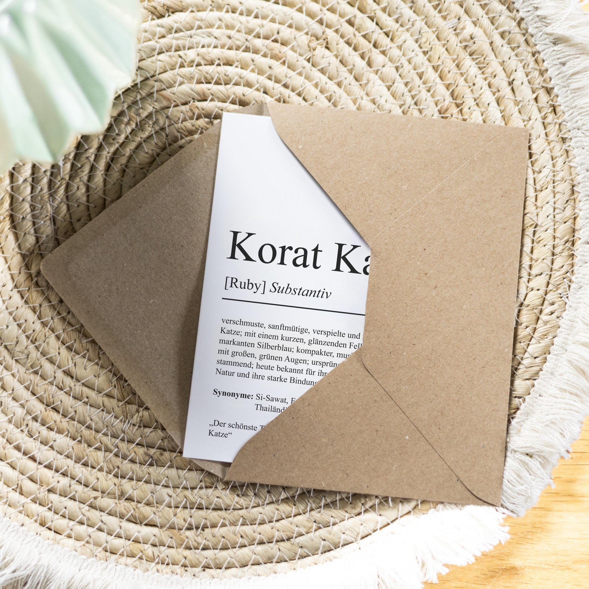 Korat Katze Definition Karte personalisierbar mit Name Katze Rasse Grußkarte Geschenk Katzenbesitzer Karte Geburtstag Geschenk