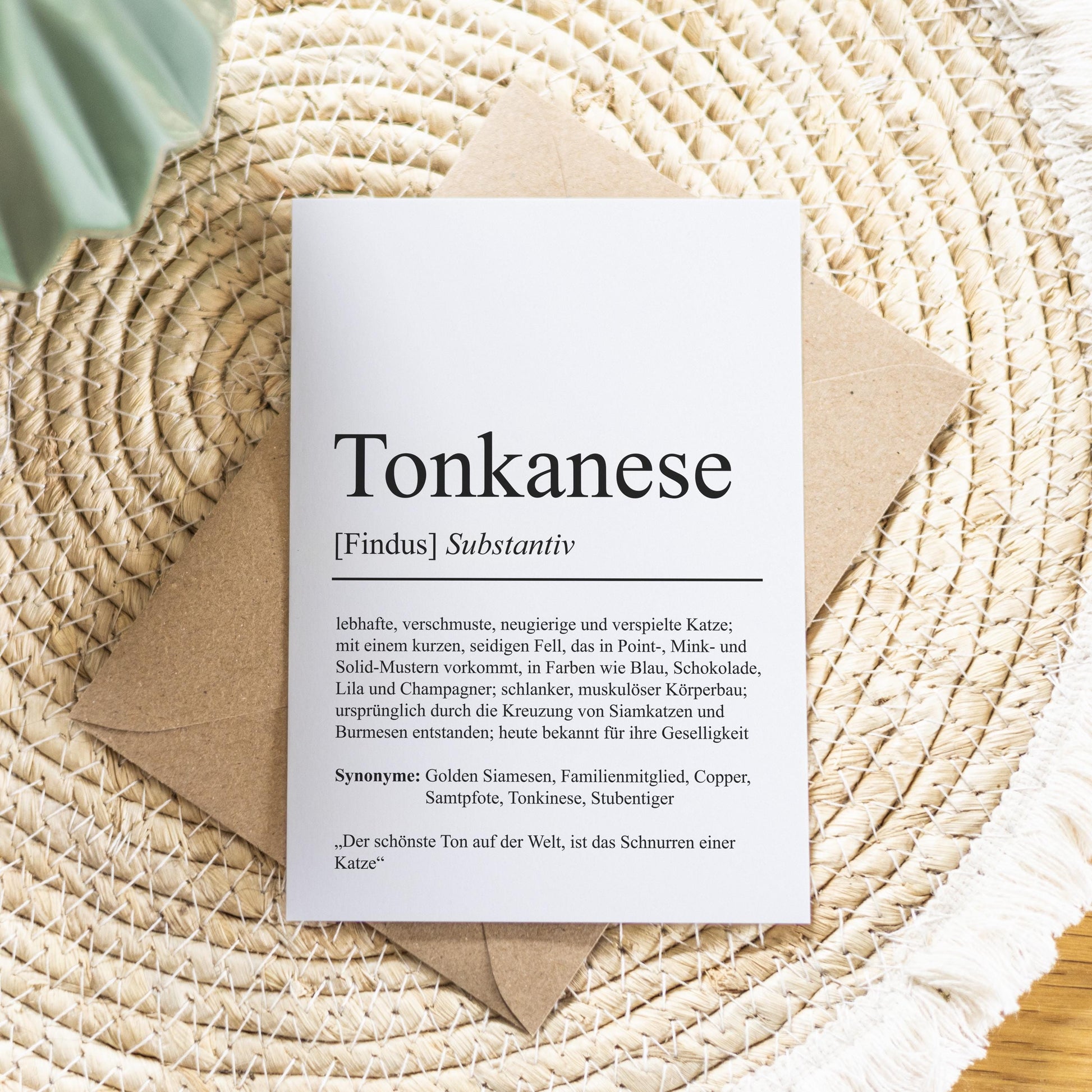 Tonkanese Definition Karte personalisierbar mit Name Katze Rasse Grußkarte Geschenk Katzenbesitzer Karte Geburtstag Geschenk