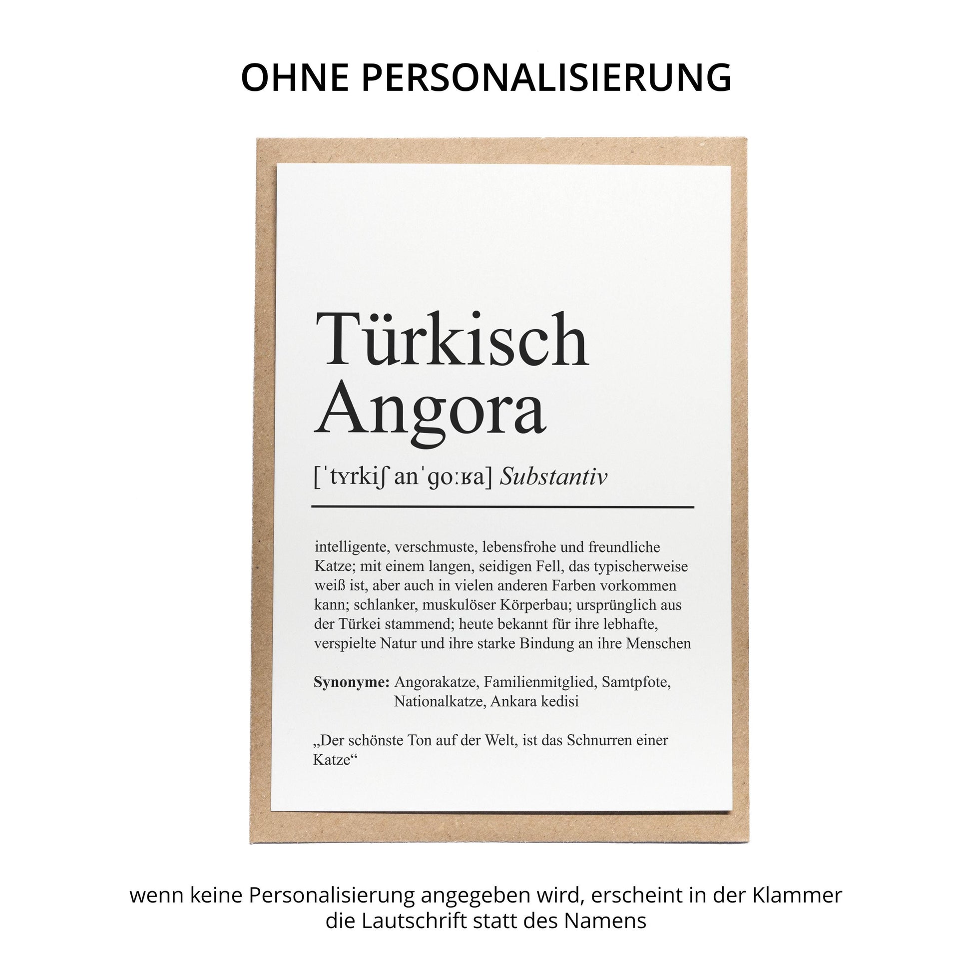 Türkisch Angora Definition Karte personalisierbar mit Name Katze Rasse Grußkarte Geschenk Katzenbesitzer Karte Geburtstag Geschenk