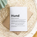 Hund Definition Karte personalisierbar mit Name Hund Grußkarte Geschenk Hundebesitzer Karte Geburtstag Geschenk Hundeliebhaber