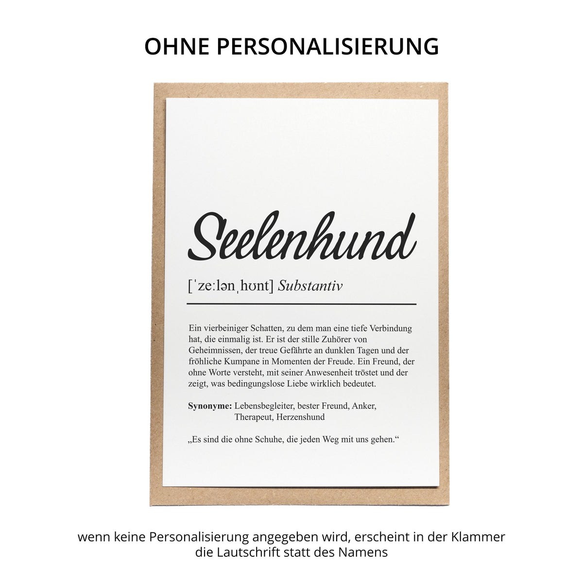 Seelenhund Definition Karte personalisierbar mit Name Hund Grußkarte Geschenk Hundebesitzer Karte Geburtstag Geschenk Hundeliebhaber