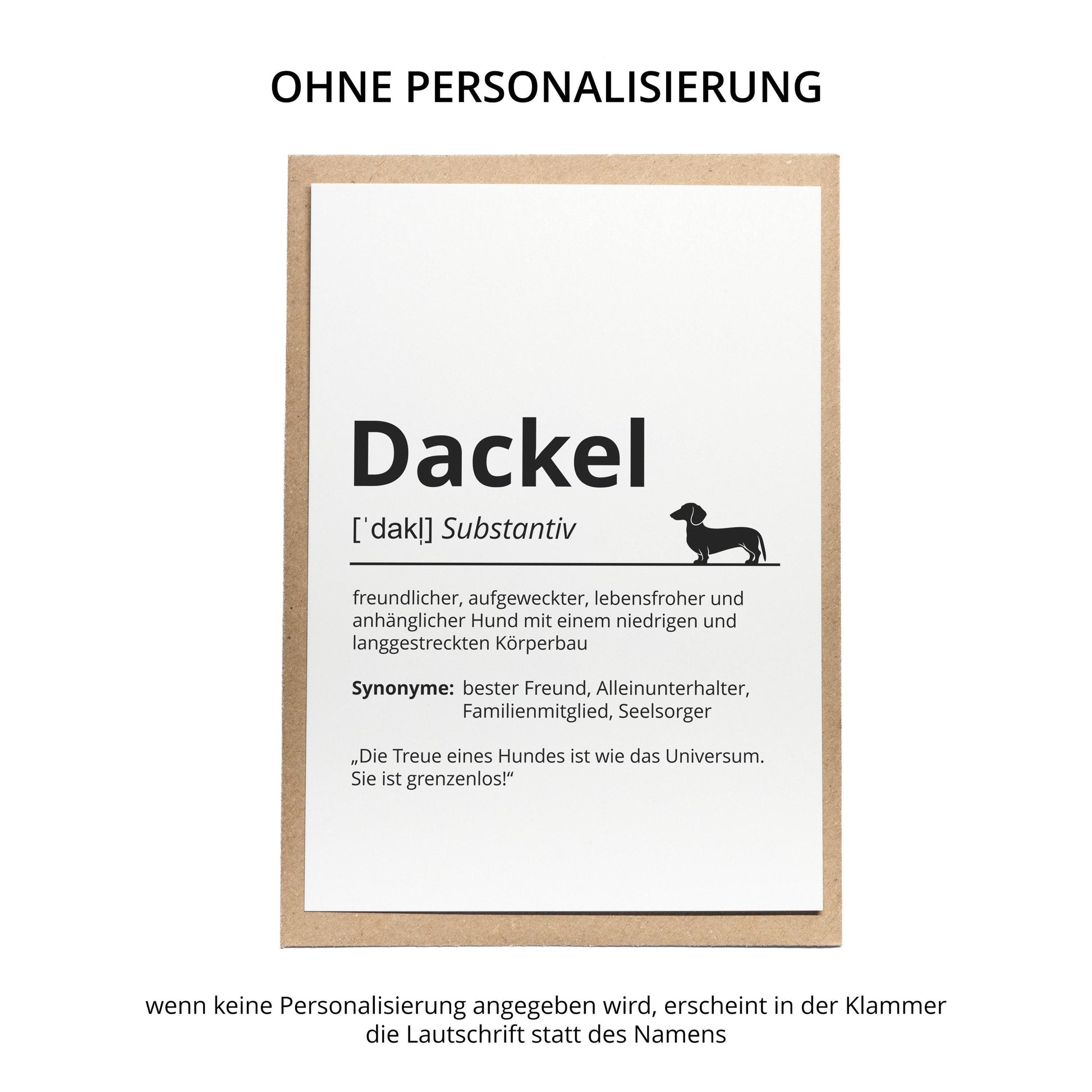 Dackel Definition Karte personalisierbar mit Name Hunde Rasse Grußkarte Geschenk Hundebesitzer Karte Geburtstag Geschenk