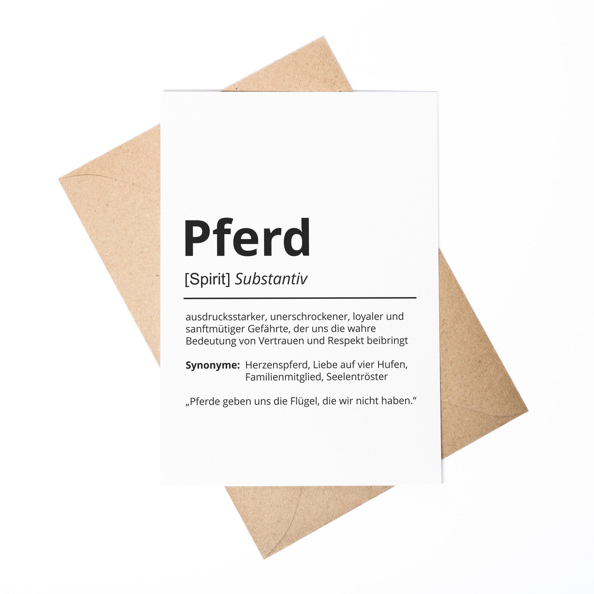Pferd Definition Karte personalisierbar mit Name Pferd Rasse Grußkarte Geschenk Reiter Karte Geburtstag Geschenk Pferdeliebhaber