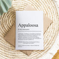 Appaloosa Definition Karte personalisierbar mit Name Pferd Rasse Grußkarte Geschenk Reiter Karte Geburtstag Geschenk Pferdeliebhaber