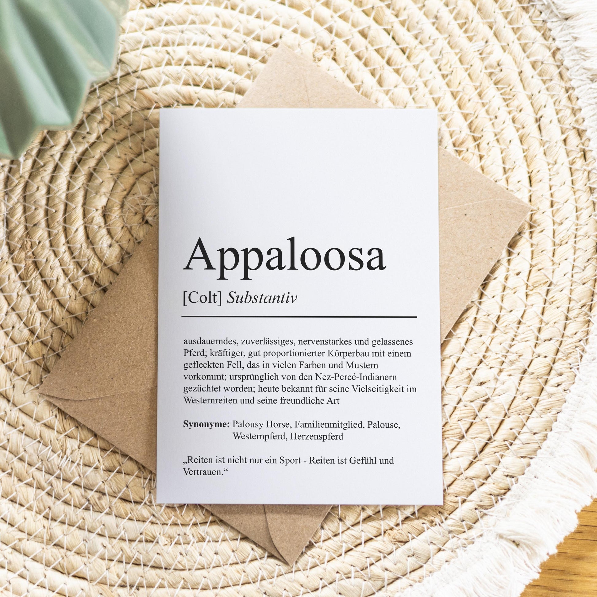 Appaloosa Definition Karte personalisierbar mit Name Pferd Rasse Grußkarte Geschenk Reiter Karte Geburtstag Geschenk Pferdeliebhaber