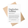 Englisches Vollblut Definition Karte personalisierbar mit Name Pferd Rasse Grußkarte Geschenk Reiter Karte Geburtstag Geschenk