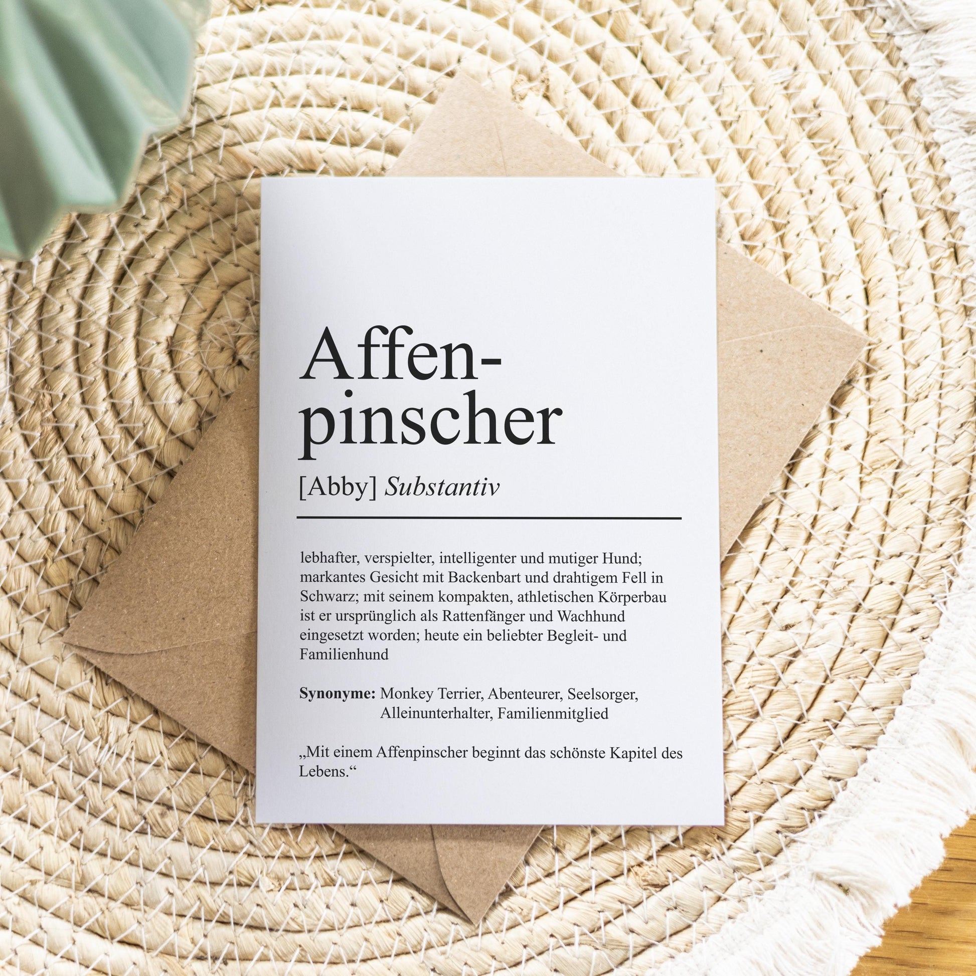 Affenpinscher Definition Karte personalisierbar mit Name Hunde Rasse Grußkarte Geschenk Hundebesitzer Karte Geburtstag Geschenk