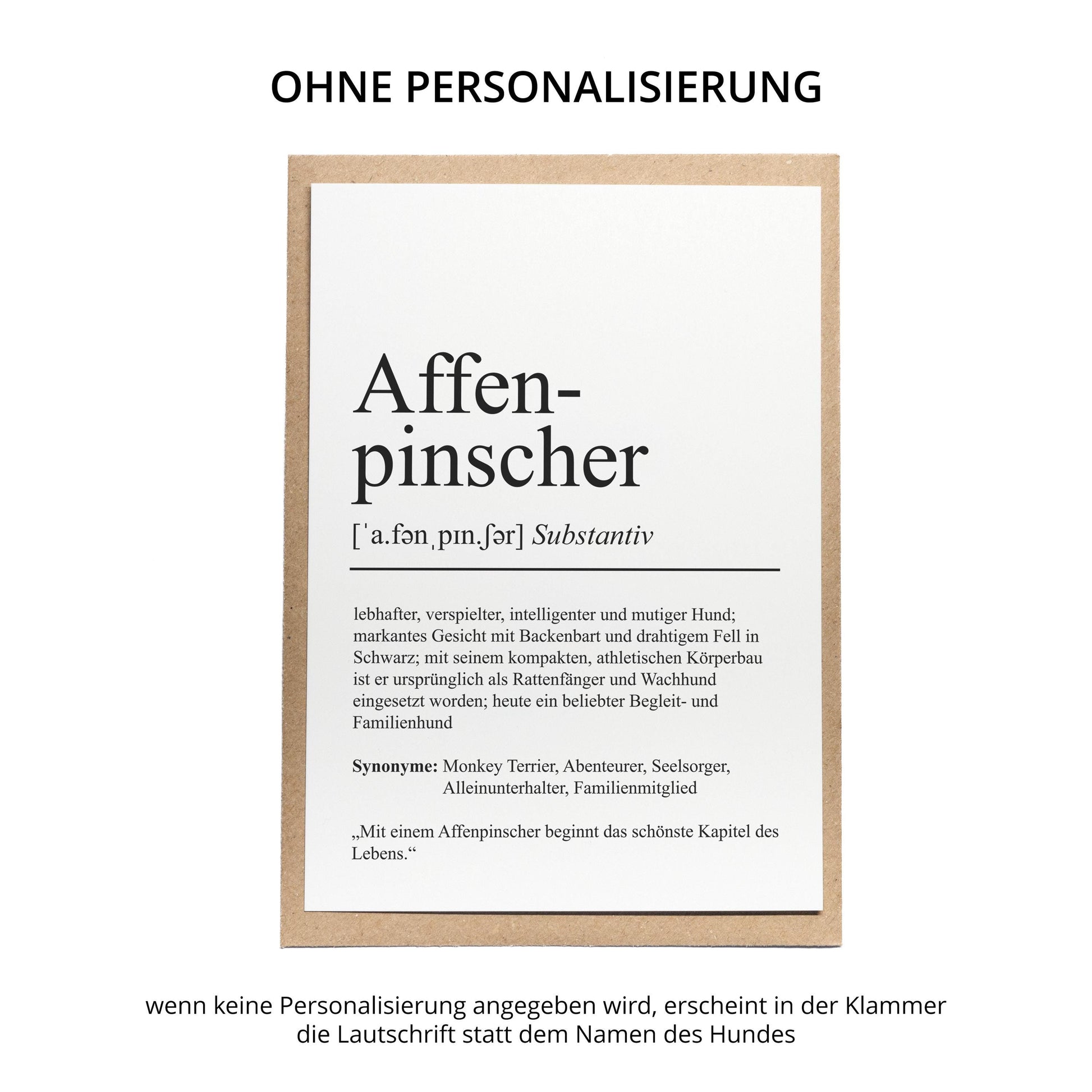 Affenpinscher Definition Karte personalisierbar mit Name Hunde Rasse Grußkarte Geschenk Hundebesitzer Karte Geburtstag Geschenk