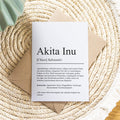 Akita Inu Definition Karte personalisierbar mit Name Hunde Rasse Grußkarte Geschenk Hundebesitzer Karte Geburtstag Geschenk