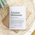 Alaskan Malamute Definition Karte personalisierbar mit Name Hunde Rasse Grußkarte Geschenk Hundebesitzer Karte Geburtstag Geschenk