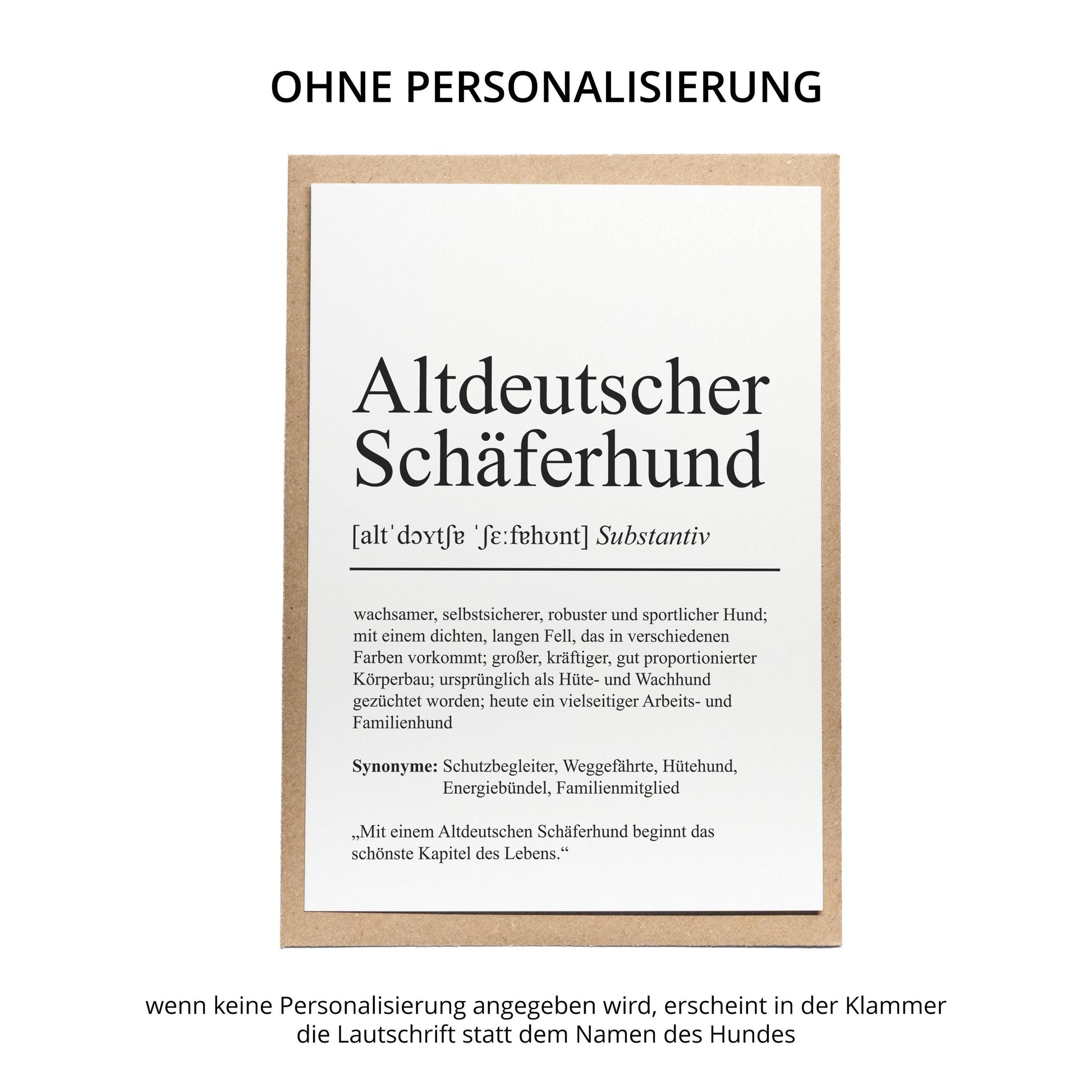 Altdeutscher Schäferhund Definition Karte personalisierbar mit Name Hunde Rasse Grußkarte Geschenk Hundebesitzer Karte Geburtstag Geschenk