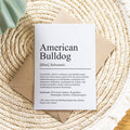 American Bulldog Definition Karte personalisierbar mit Name Hunde Rasse Grußkarte Geschenk Hundebesitzer Karte Geburtstag Geschenk