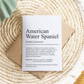 American Water Spaniel Definition Karte personalisierbar mit Name Hunde Rasse Grußkarte Geschenk Hundebesitzer Karte Geburtstag Geschenk
