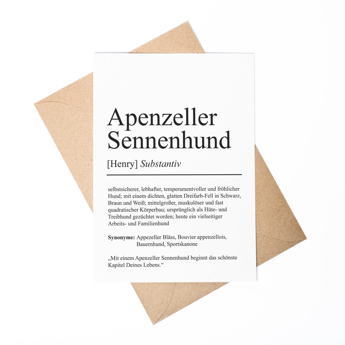 Apenzeller Sennenhund Definition Karte personalisierbar mit Name Hunde Rasse Grußkarte Geschenk Hundebesitzer Karte Geburtstag Geschenk
