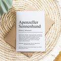 Apenzeller Sennenhund Definition Karte personalisierbar mit Name Hunde Rasse Grußkarte Geschenk Hundebesitzer Karte Geburtstag Geschenk