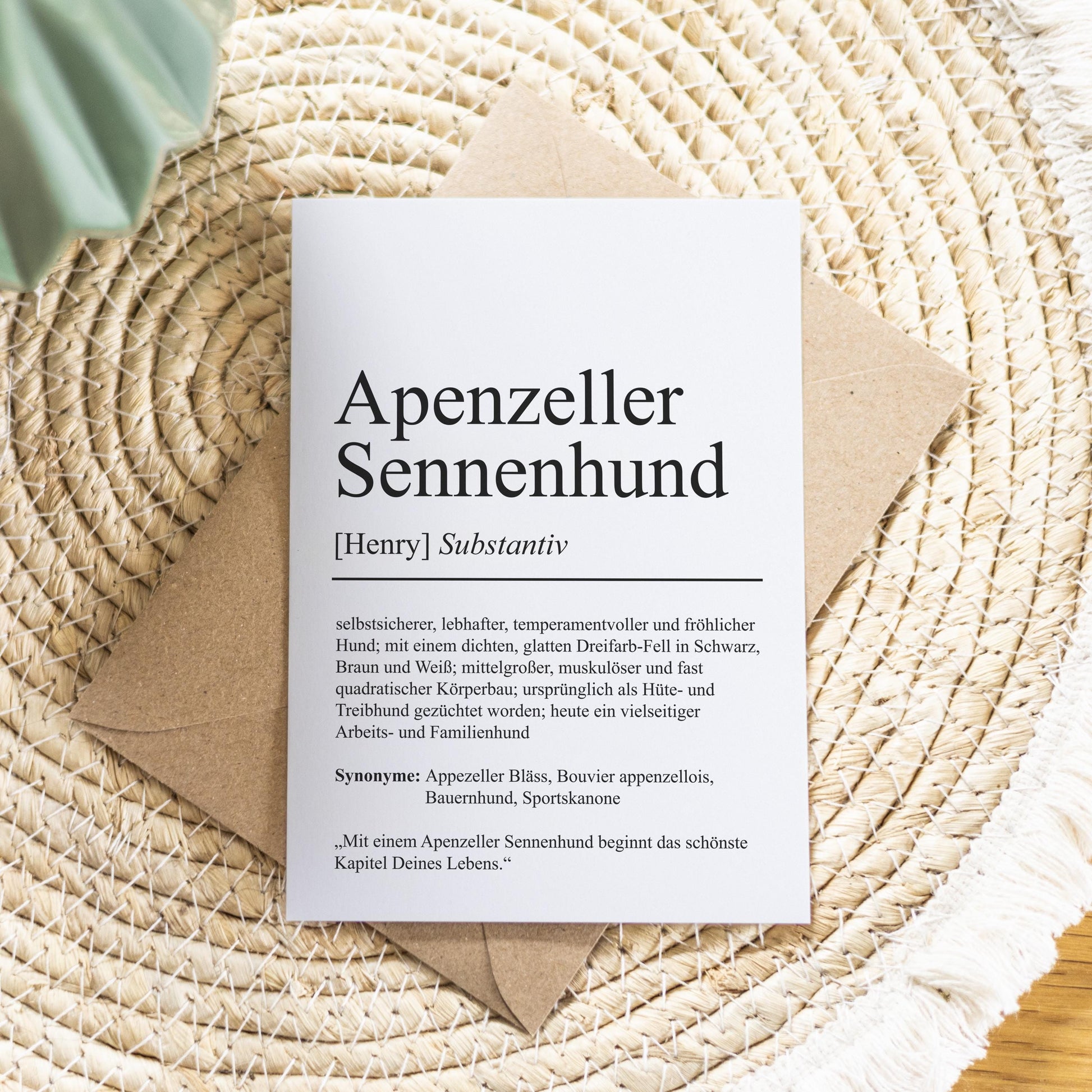 Apenzeller Sennenhund Definition Karte personalisierbar mit Name Hunde Rasse Grußkarte Geschenk Hundebesitzer Karte Geburtstag Geschenk