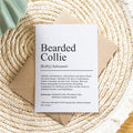 Bearded Collie Definition Karte personalisierbar mit Name Hunde Rasse Grußkarte Geschenk Hundebesitzer Karte Geburtstag Geschenk