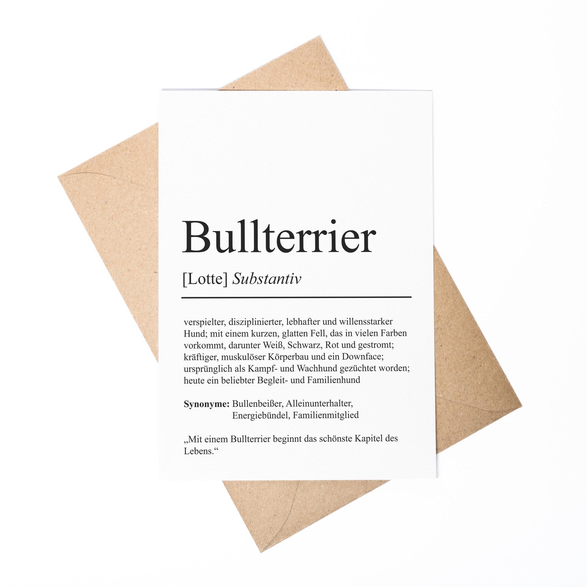 Bullterrier Definition Karte personalisierbar mit Name Hunde Rasse Grußkarte Geschenk Hundebesitzer Karte Geburtstag Geschenk