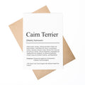 Cairn Terrier Definition Karte personalisierbar mit Name Hunde Rasse Grußkarte Geschenk Hundebesitzer Karte Geburtstag Geschenk