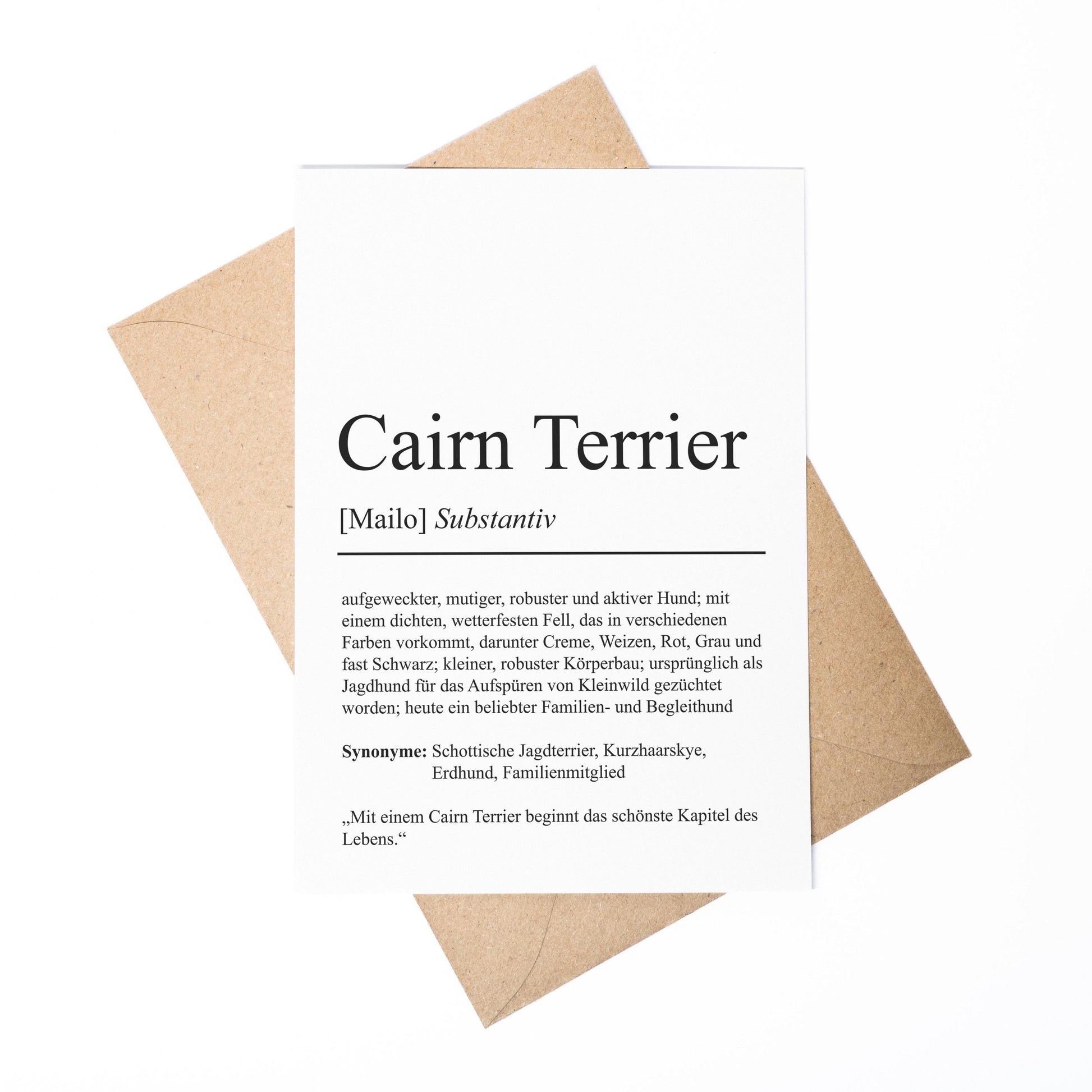 Cairn Terrier Definition Karte personalisierbar mit Name Hunde Rasse Grußkarte Geschenk Hundebesitzer Karte Geburtstag Geschenk