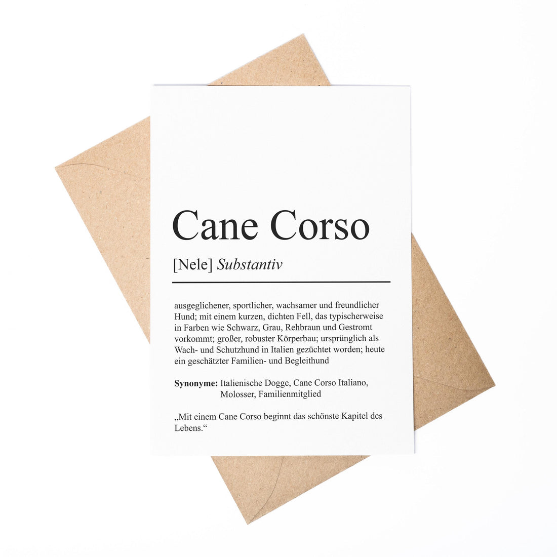 Cane Corso Definition Karte personalisierbar mit Name Hunde Rasse Grußkarte Geschenk Hundebesitzer Karte Geburtstag Geschenk