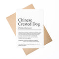 Chinese Crested Dog Definition Karte personalisierbar mit Name Hunde Rasse Grußkarte Geschenk Hundebesitzer Karte Geburtstag Geschenk