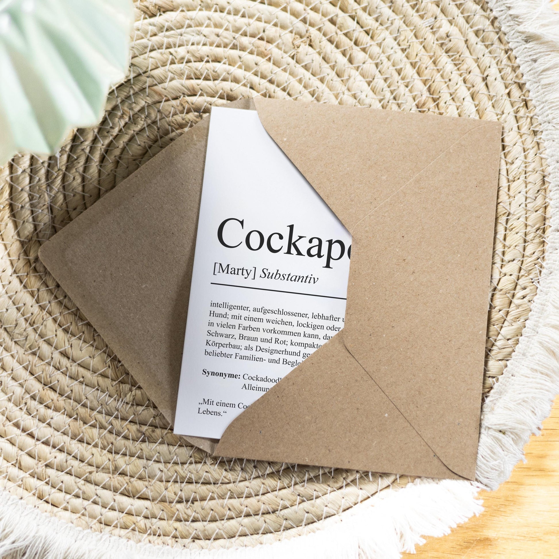 Cockapoo Definition Karte personalisierbar mit Name Hunde Rasse Grußkarte Geschenk Hundebesitzer Karte Geburtstag Geschenk