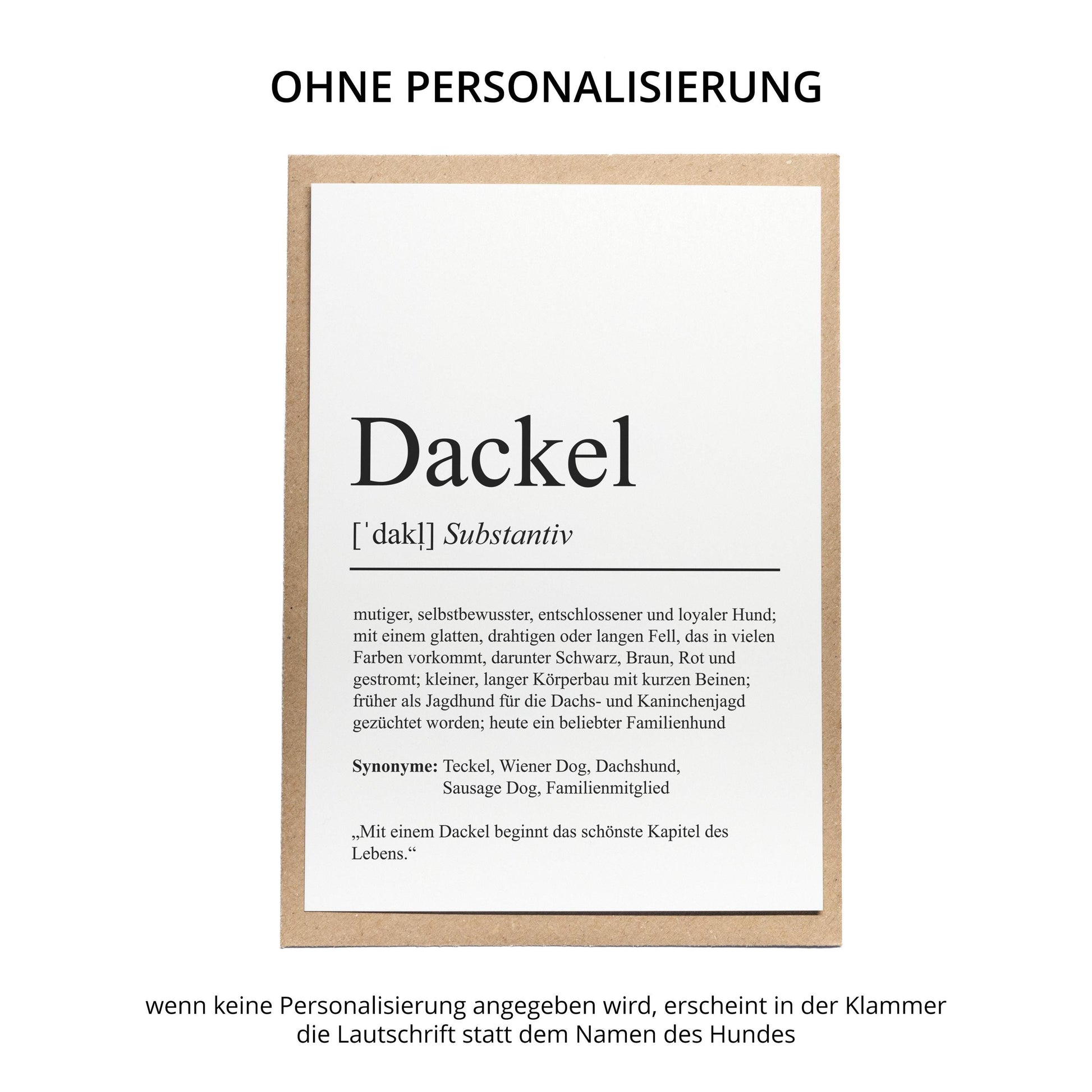 Dackel Definition Karte personalisierbar mit Name Hunde Rasse Grußkarte Geschenk Hundebesitzer Karte Geburtstag Geschenk