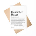 Deutscher Boxer Definition Karte personalisierbar mit Name Hunde Rasse Grußkarte Geschenk Hundebesitzer Karte Geburtstag Geschenk