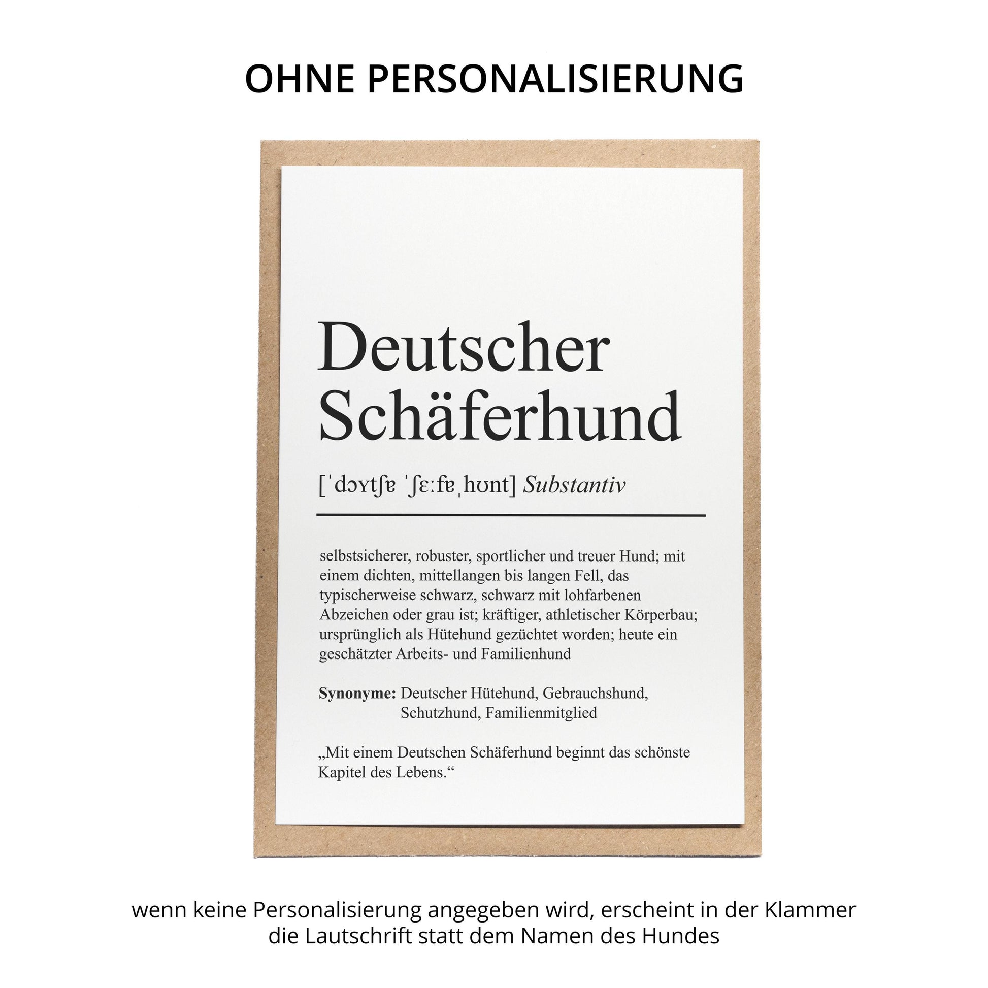 Deutscher Schäferhund Definition Karte personalisierbar mit Name Hunde Rasse Grußkarte Geschenk Hundebesitzer Karte Geburtstag Geschenk
