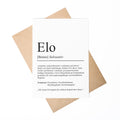 Elo Definition Karte personalisierbar mit Name Hunde Rasse Grußkarte Geschenk Hundebesitzer Karte Geburtstag Geschenk