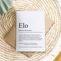 Elo Definition Karte personalisierbar mit Name Hunde Rasse Grußkarte Geschenk Hundebesitzer Karte Geburtstag Geschenk