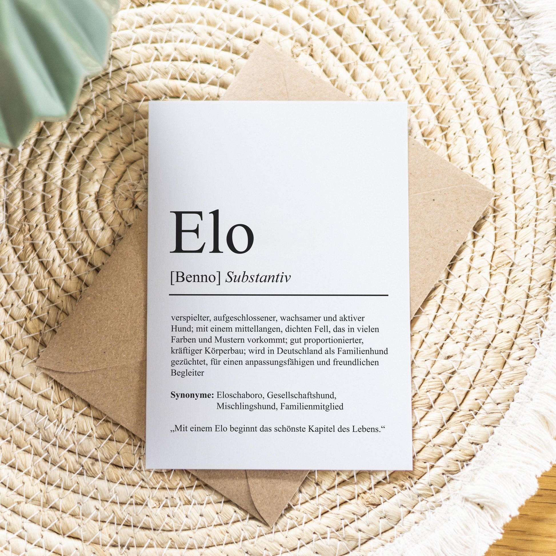 Elo Definition Karte personalisierbar mit Name Hunde Rasse Grußkarte Geschenk Hundebesitzer Karte Geburtstag Geschenk