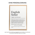 English Setter Definition Karte personalisierbar mit Name Hunde Rasse Grußkarte Geschenk Hundebesitzer Karte Geburtstag Geschenk